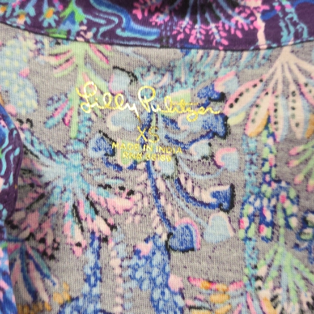 Lilly Pulitzer Alaina Purple Floral Tied Knit Multicolor Patterned Dress - Picture 3 of 5